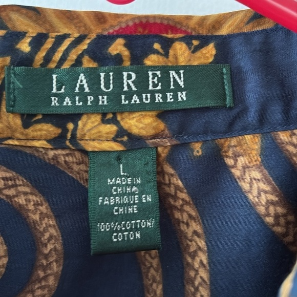 Lauren Ralph Lauren Equestrian Crest Logo Button Down Shirt L - Picture 3 of 10